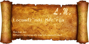 Locsmándi Mária névjegykártya
