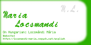 maria locsmandi business card